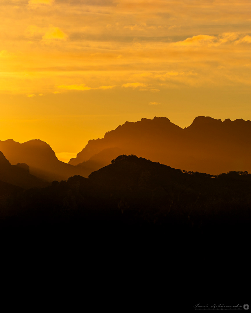 Silueta perfecta marcada por la tonalidad del amanecer