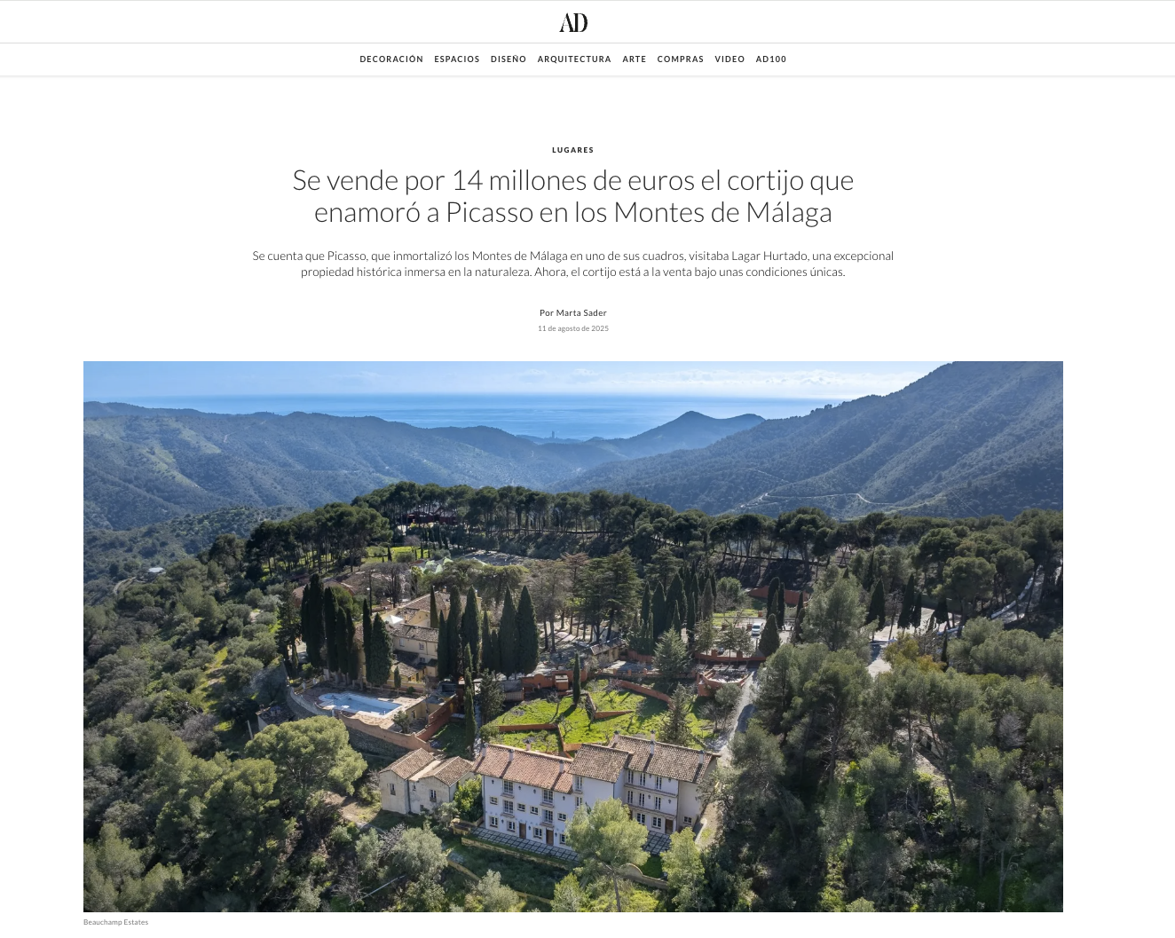 AD Magazine | Dani Vottero X Beauchamp Esates | Lagar de Hurtado