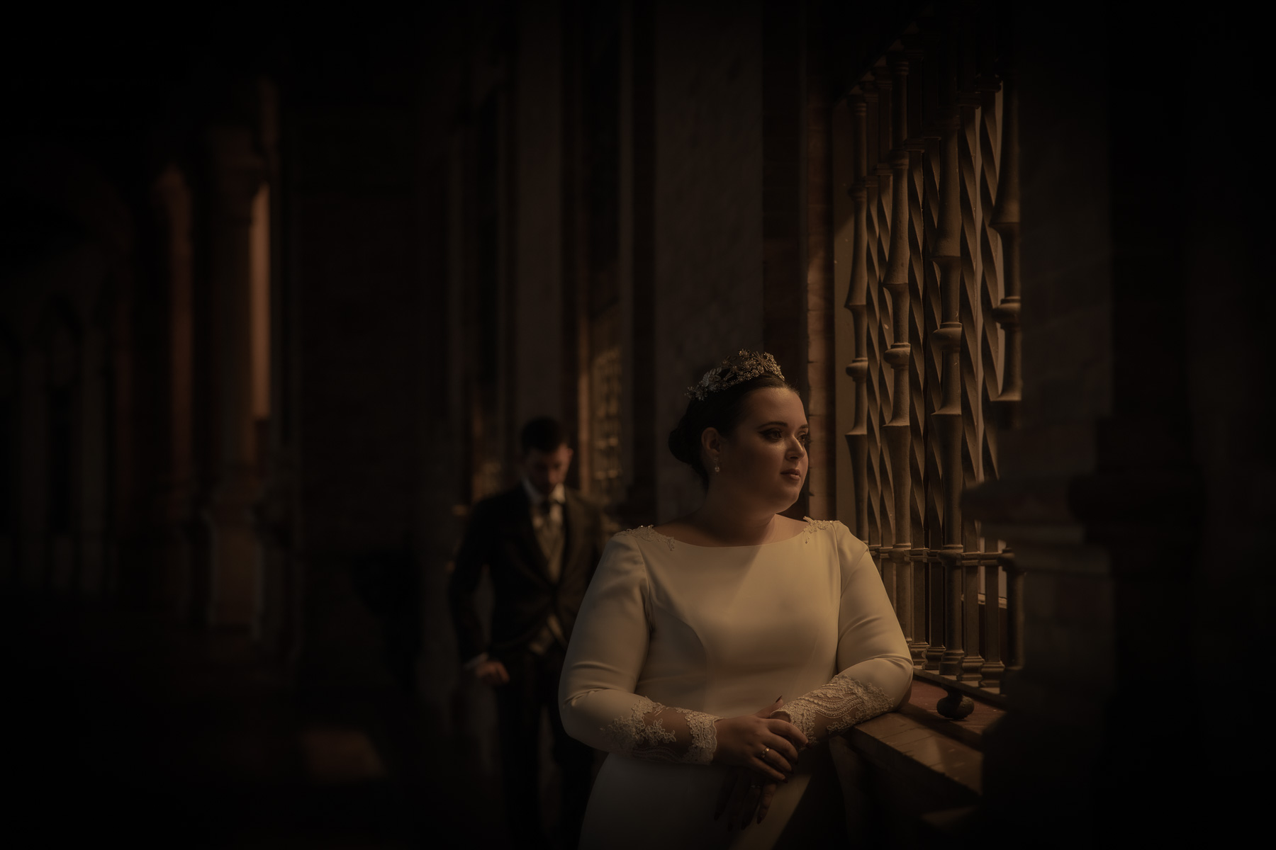Post Boda de Marina y José en la Plaza de España de Sevilla. © Foto Aba 2022