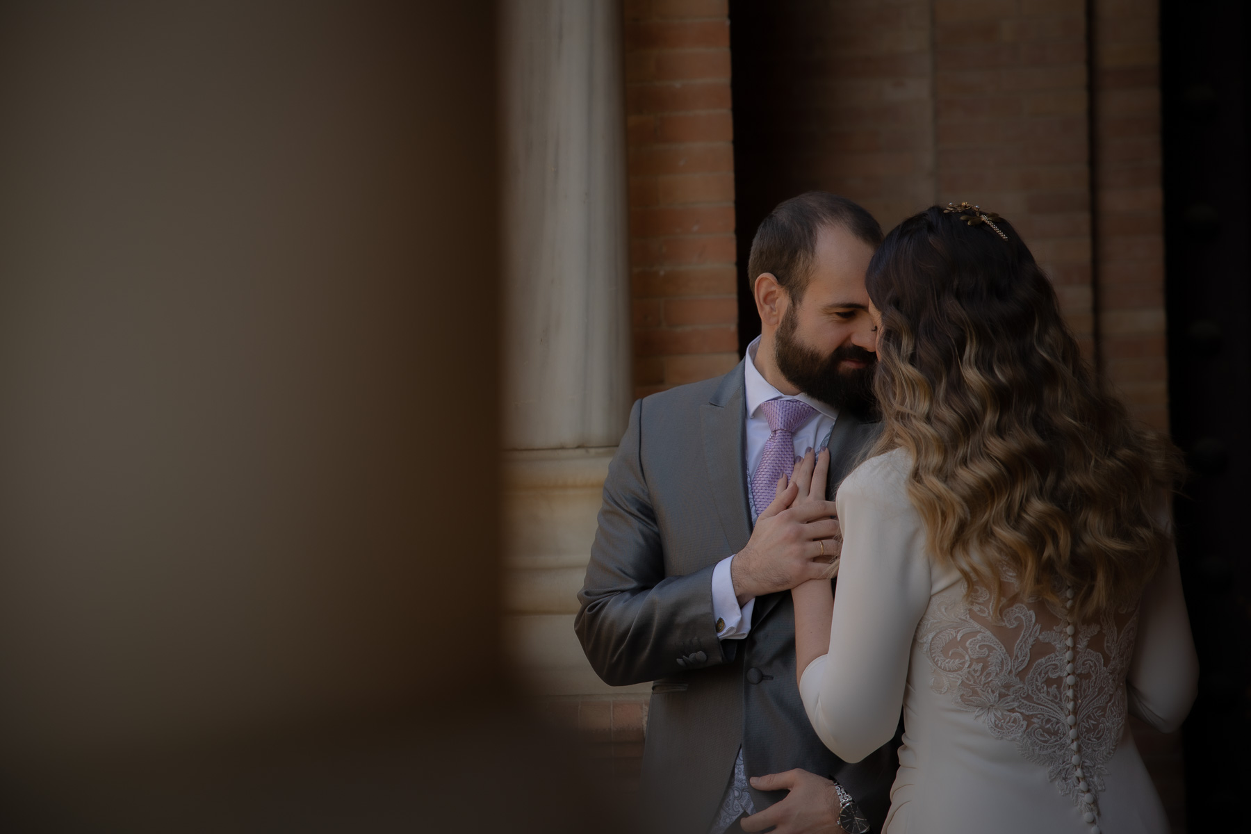 La Postboda de Cecilia y David en la Plaza de España de Sevilla. © 2022 Foto Alba