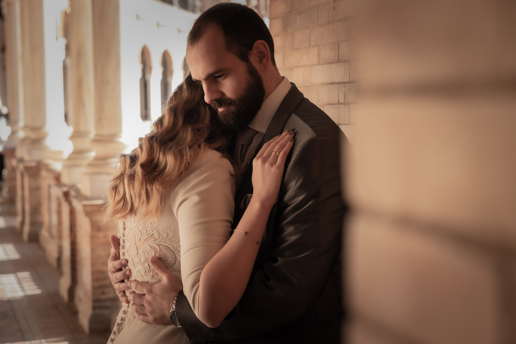 La Postboda de Cecilia y David en la Plaza de España de Sevilla. © 2022 Foto Alba