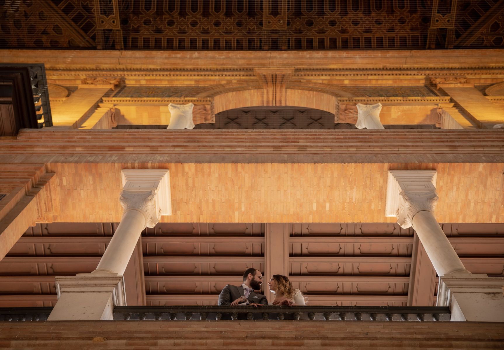 La Postboda de Cecilia y David en la Plaza de España de Sevilla. © 2022 Foto Alba