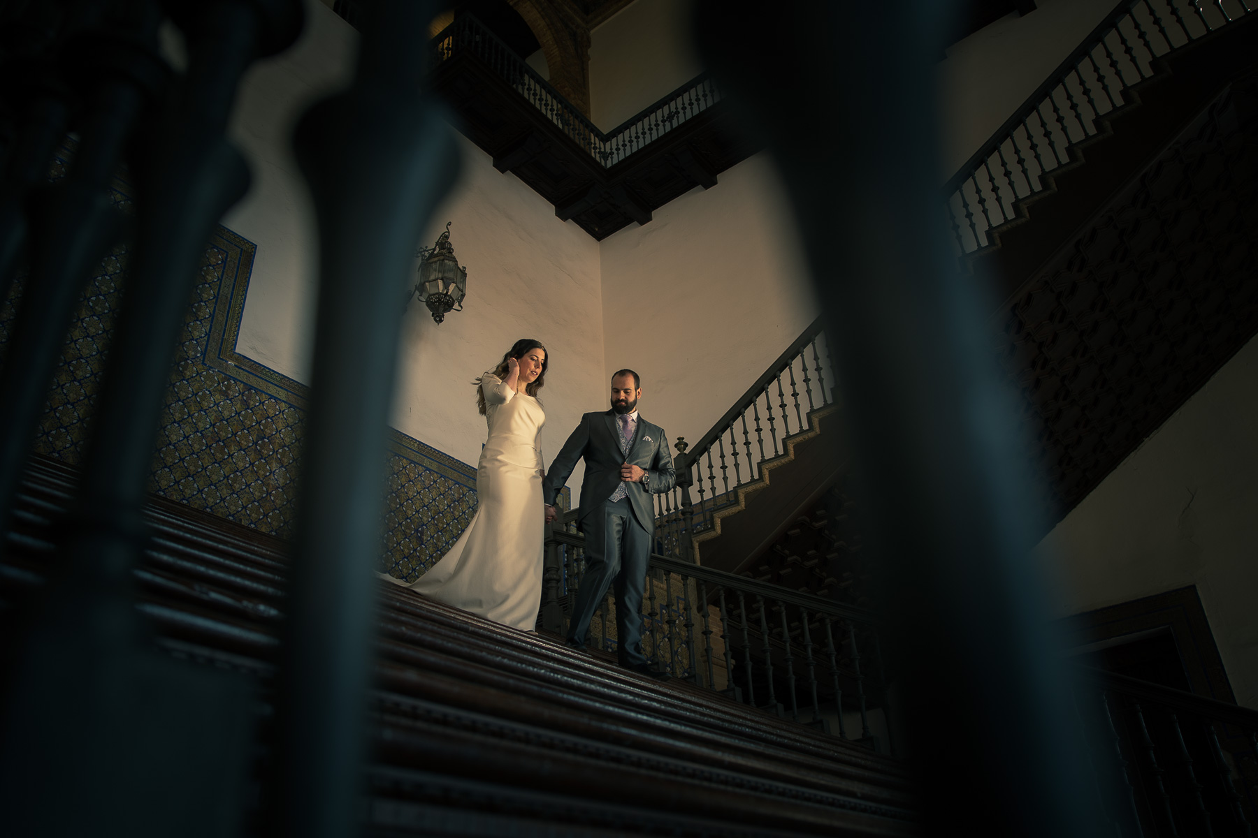La Postboda de Cecilia y David en la Plaza de España de Sevilla. © 2022 Foto Alba