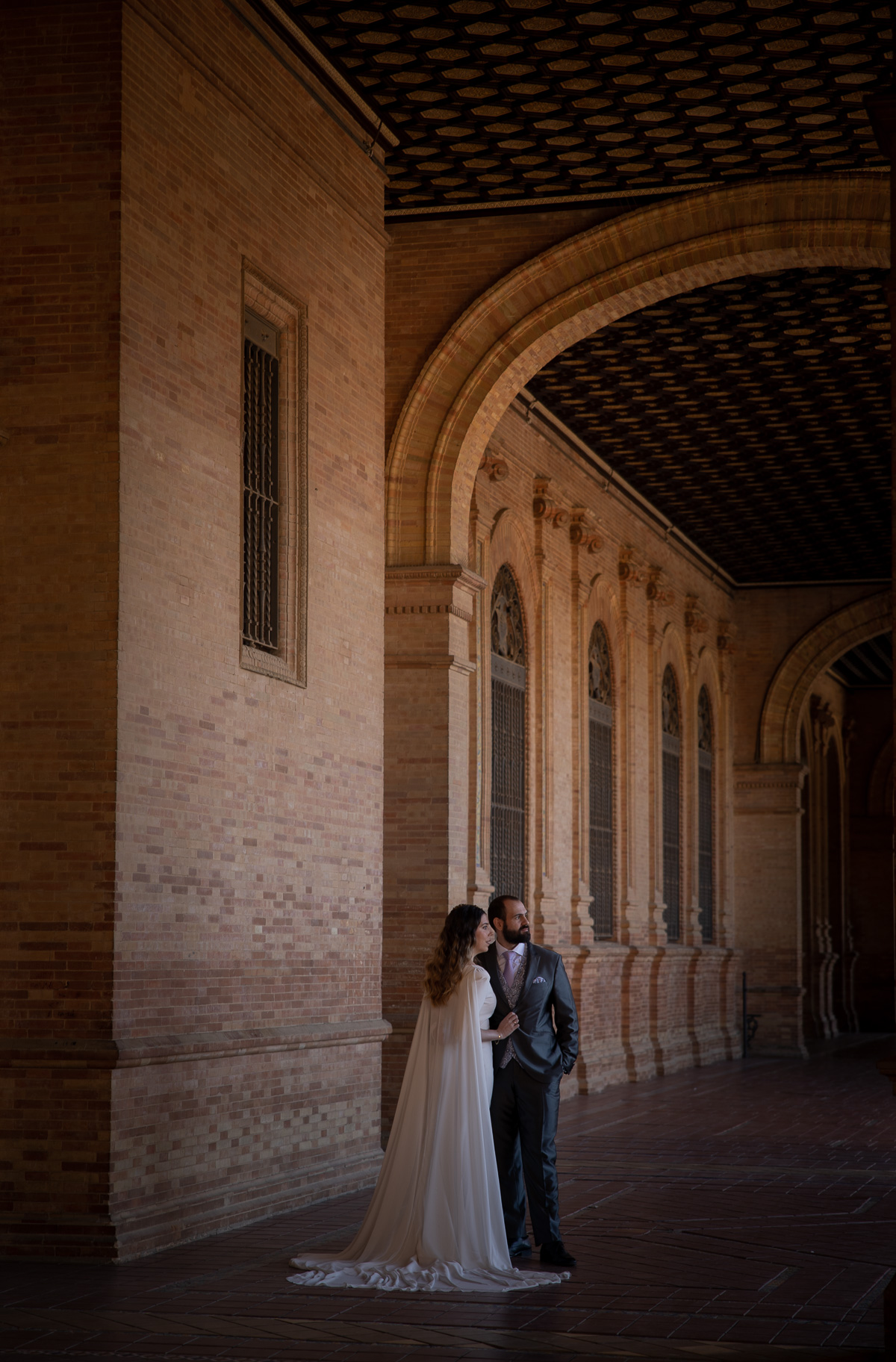 La Postboda de Cecilia y David en la Plaza de España de Sevilla. © 2022 Foto Alba