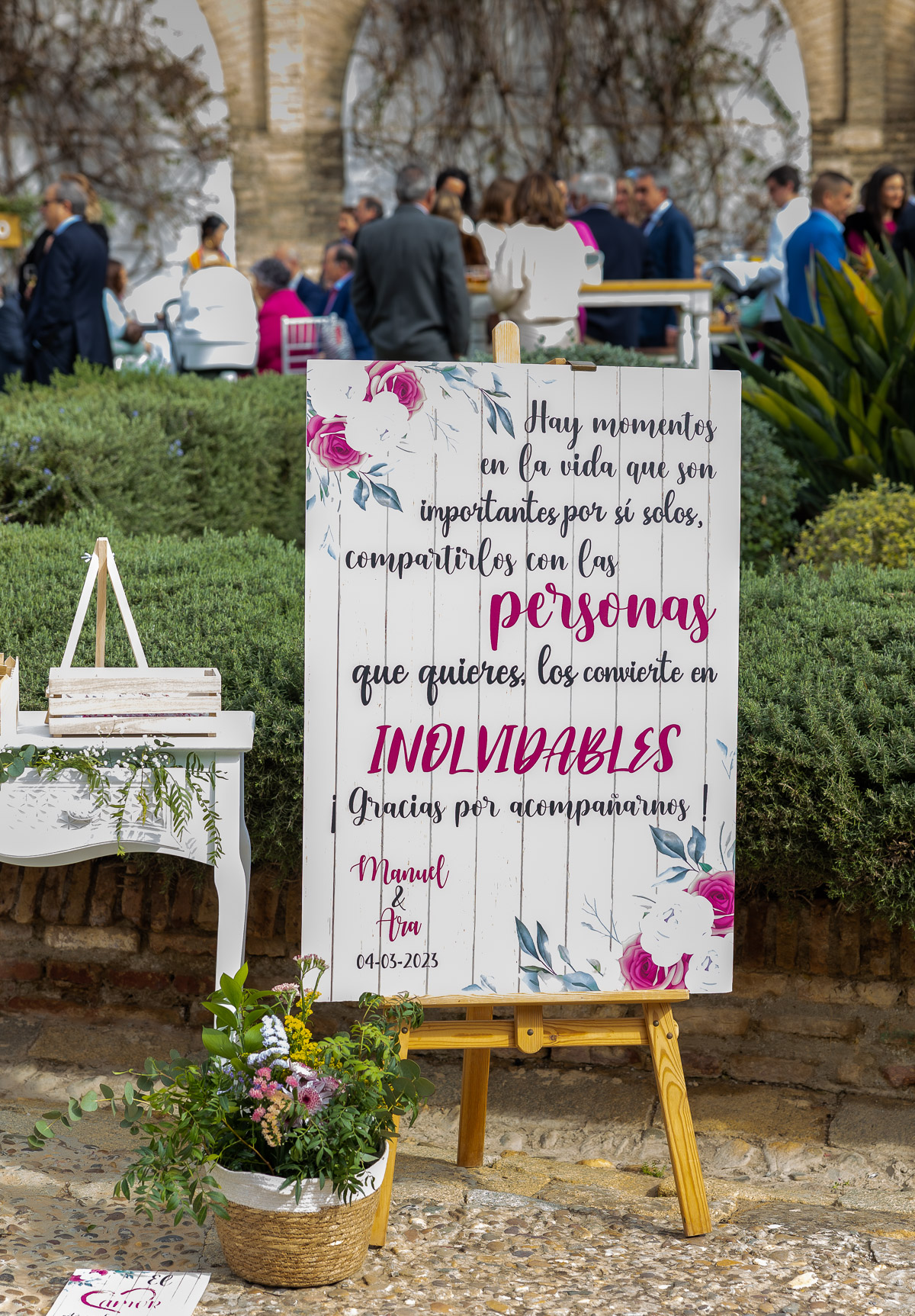 detalles del lugar de celebración de la boda de Ara y Manuel.