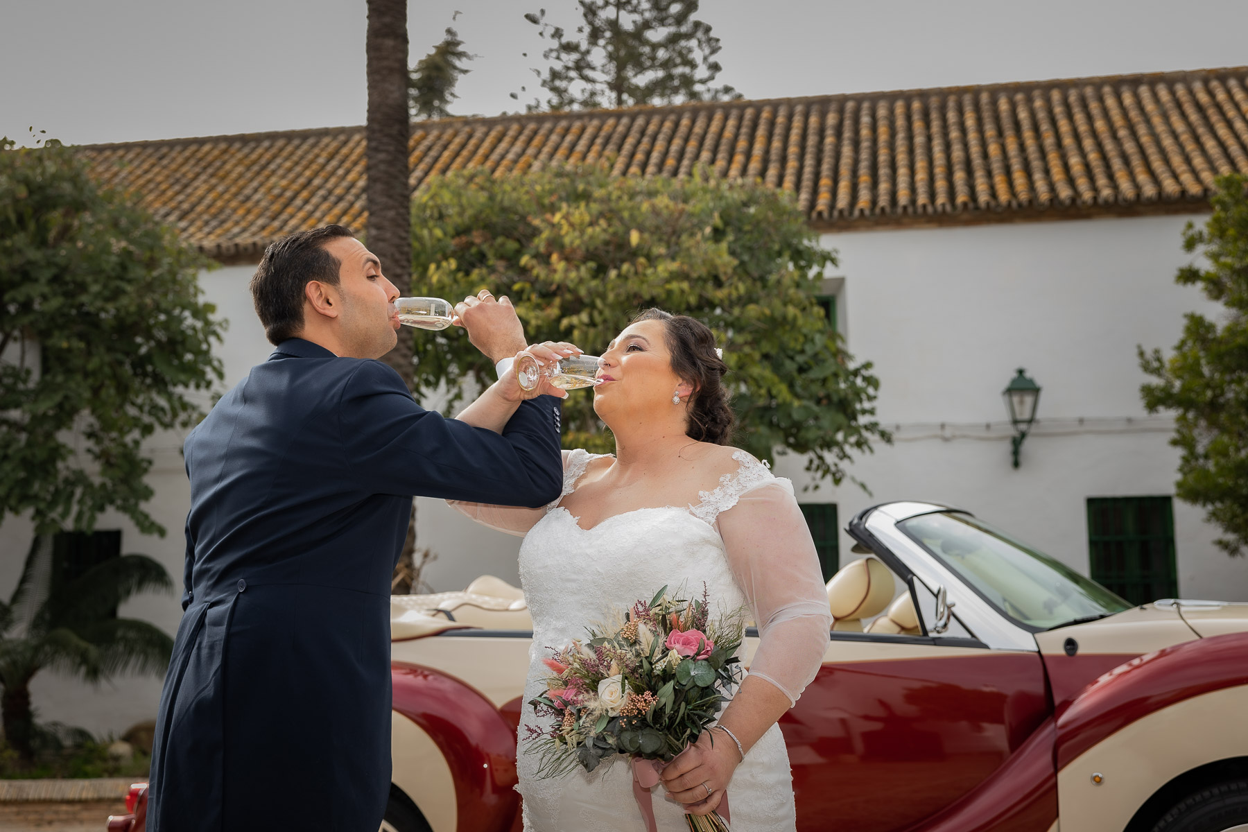 novios birndando en la Hacienda Torre de Arcas, Bollullo de la Mitación, Sevilla
