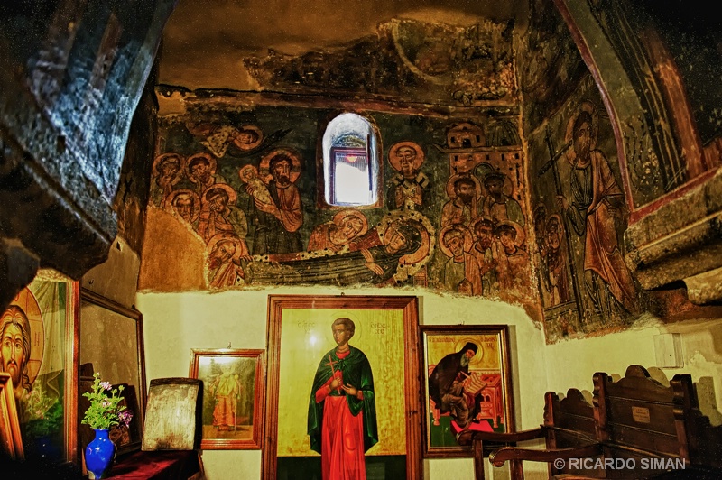 Mural en Iglesia Ortodoxa en Santorini, Grecia