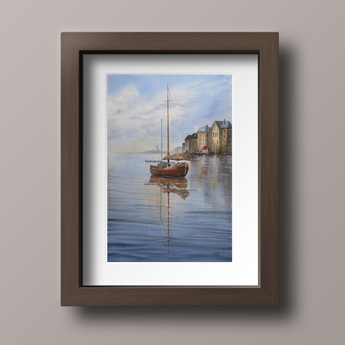 81x61cm - Barco llegando a puerto